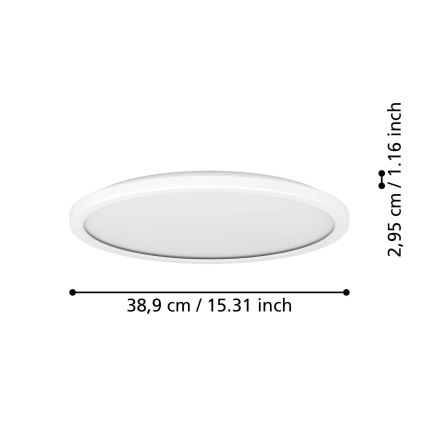 Eglo - LED Plafonjera za kupatilo LED/18,5W/230V 2700/4000/6500K pr. 38,9 cm IP44 bela