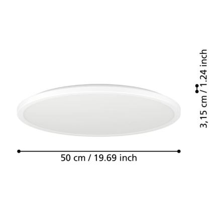 Eglo - LED Plafonjera za kupatilo LED/16,8W/230V 2700/4000/6500K pr. 50 cm IP44 bela