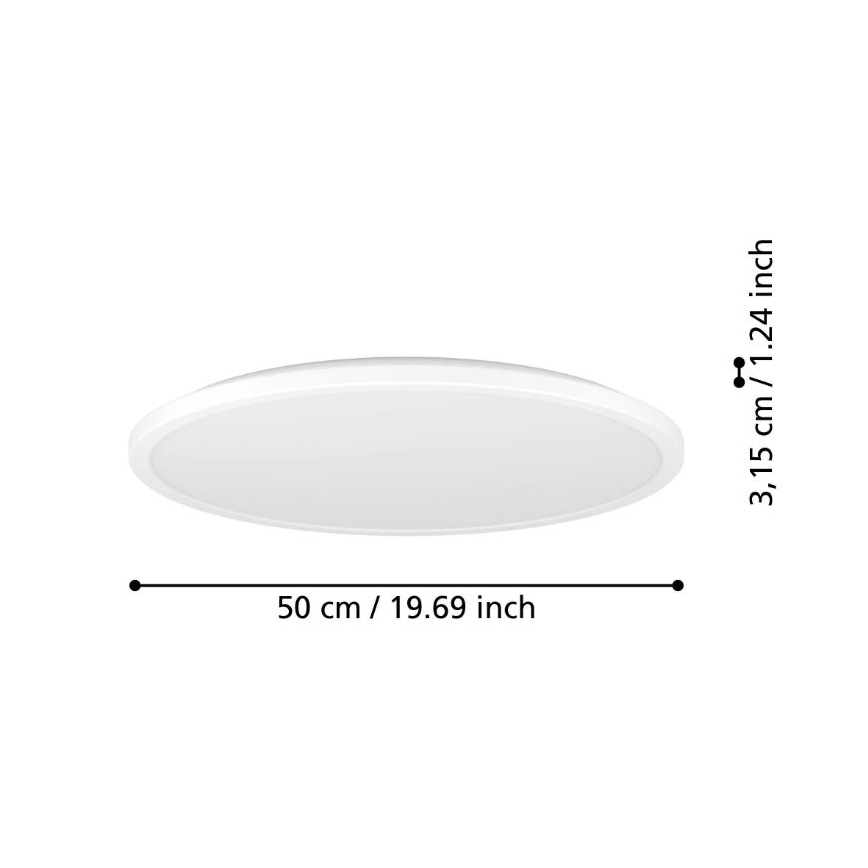 Eglo - LED Plafonjera za kupatilo LED/16,8W/230V 2700/4000/6500K pr. 50 cm IP44 bela