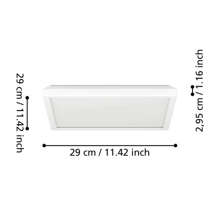 Eglo - LED Plafonjera za kupatilo LED/13,4W/230V 2700/4000/6500K 29x29 cm IP44 bela