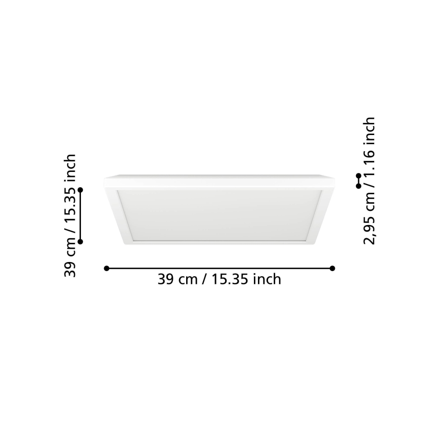Eglo - LED Plafonjera za kupatilo LED/17,6W/230V 2700K/4000K/6500K 39x39 cm IP44 bela