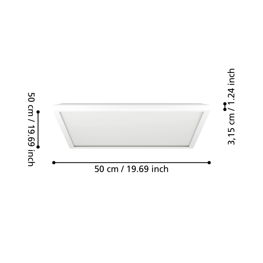Eglo - LED Plafonjera za kupatilo LED/17W/230V 2700/4000/6500K 50x50 cm IP44 bela