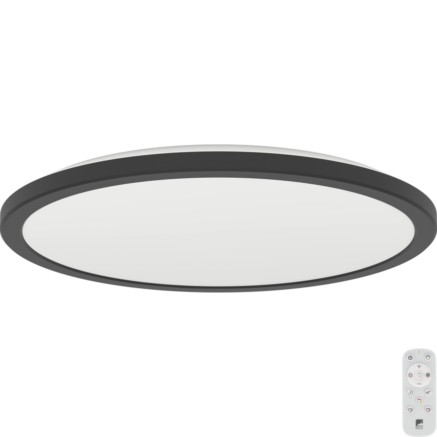 Eglo - LED Prigušiva plafonjera za kupatilo LED/18,5W/230V 2700-6500K pr. 38,9 cm IP44 crno + Daljinski upravljač