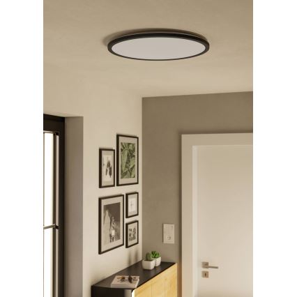Eglo - LED Prigušiva plafonjera za kupatilo LED/16,8W/230V 2700-6500K pr. 50 cm IP44 crno + Daljinski upravljač