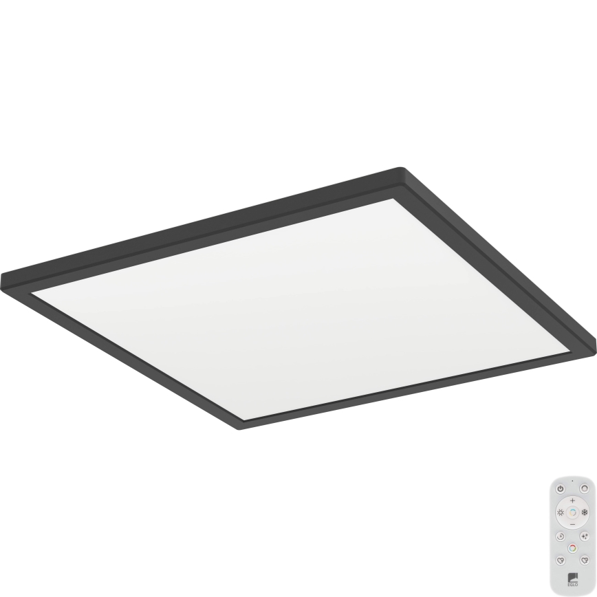 Eglo - LED Prigušiva plafonjera za kupatilo LED/17,6W/230V 2700-6500K 39x39 cm IP44 crno + Daljinski upravljač