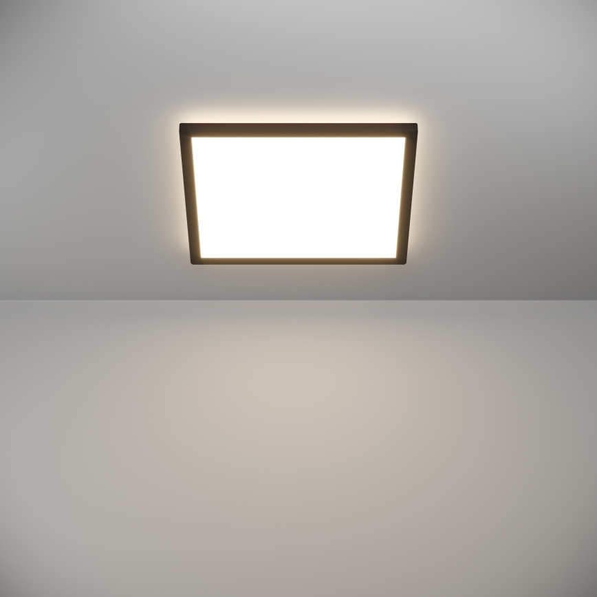 Eglo - LED Prigušiva plafonjera za kupatilo LED/17,6W/230V 2700-6500K 39x39 cm IP44 crno + Daljinski upravljač