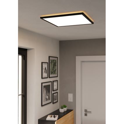 Eglo 901457 - LED Prigušiva plafonjera za kupatilo LED/17W/230V 2700-6500K 50x50 cm IP44 crno + Daljinski upravljač