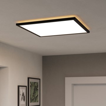 Eglo 901457 - LED Prigušiva plafonjera za kupatilo LED/17W/230V 2700-6500K 50x50 cm IP44 crno + Daljinski upravljač