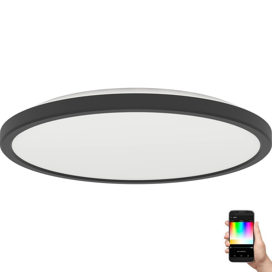 Eglo - LED RGBW Prigušiva plafonjera za kupatilo LED/13,9W/230V 2700-6500K pr. 30 cm IP44 crno ZigBee