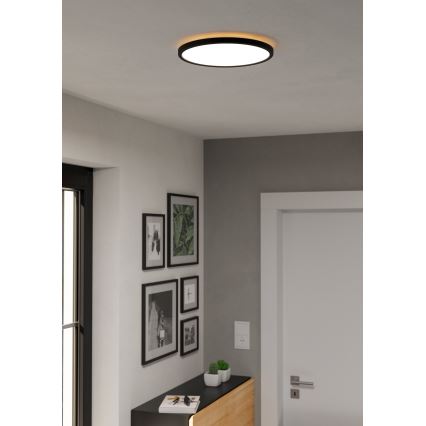 Eglo - LED RGBW Prigušiva plafonjera za kupatilo LED/13,9W/230V 2700-6500K pr. 30 cm IP44 crno ZigBee