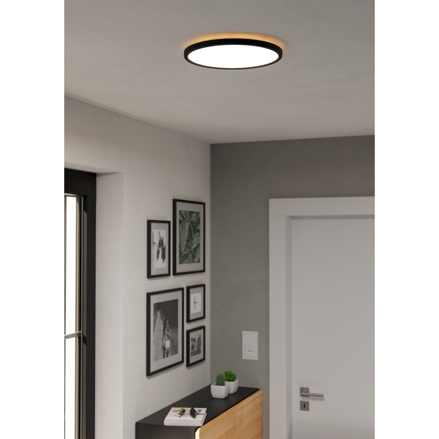 Eglo - LED RGBW Prigušiva plafonjera za kupatilo LED/13,9W/230V 2700-6500K pr. 30 cm IP44 crno ZigBee