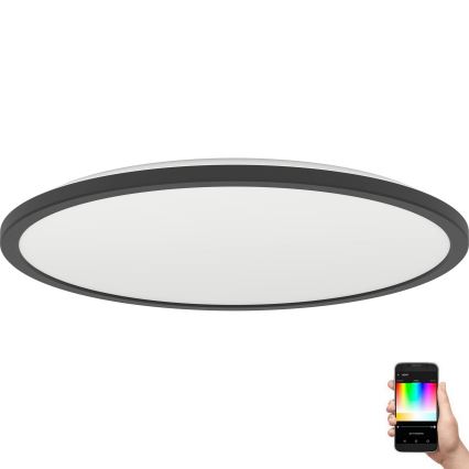 Eglo - LED RGBW Prigušiva plafonjera za kupatilo LED/16,8W/230V 2700-6500K pr. 50 cm IP44 crno ZigBee