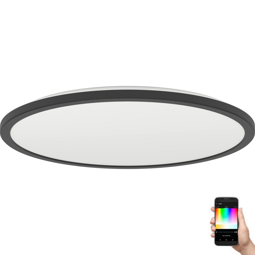 Eglo - LED RGBW Prigušiva plafonjera za kupatilo LED/16,8W/230V 2700-6500K pr. 50 cm IP44 crno ZigBee