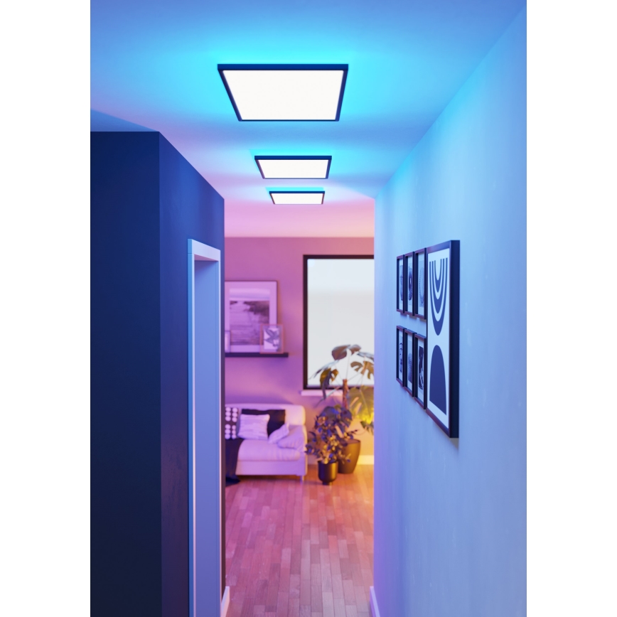 Eglo - LED RGBW Prigušiva plafonjera za kupatilo LED/17,2W/230V 2700-6500K 30x57cm IP44 crno ZigBee