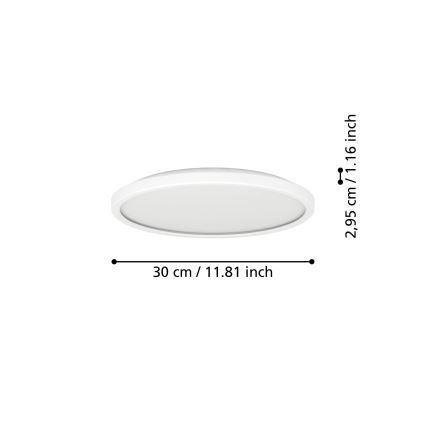 Eglo - LED RGBW Prigušiva plafonjera za kupatilo LED/13,9W/230V 2700-6500K pr. 30 cm IP44 bela ZigBee