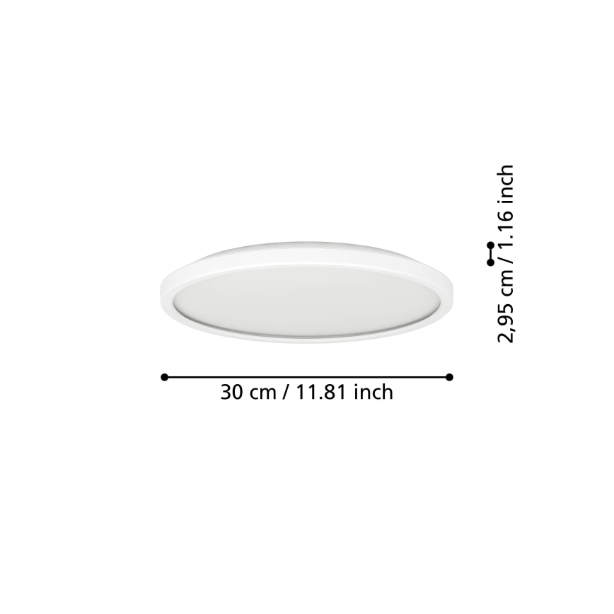 Eglo - LED RGBW Prigušiva plafonjera za kupatilo LED/13,9W/230V 2700-6500K pr. 30 cm IP44 bela ZigBee