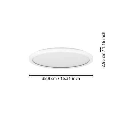 Eglo - LED RGBW Prigušiva plafonjera za kupatilo LED/18,5W/230V 2700-6500K pr.38,9cm IP44 bela ZigBee