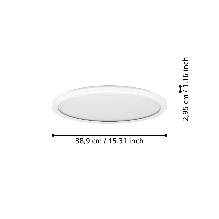 Eglo - LED RGBW Prigušiva plafonjera za kupatilo LED/18,5W/230V 2700-6500K pr.38,9cm IP44 bela ZigBee