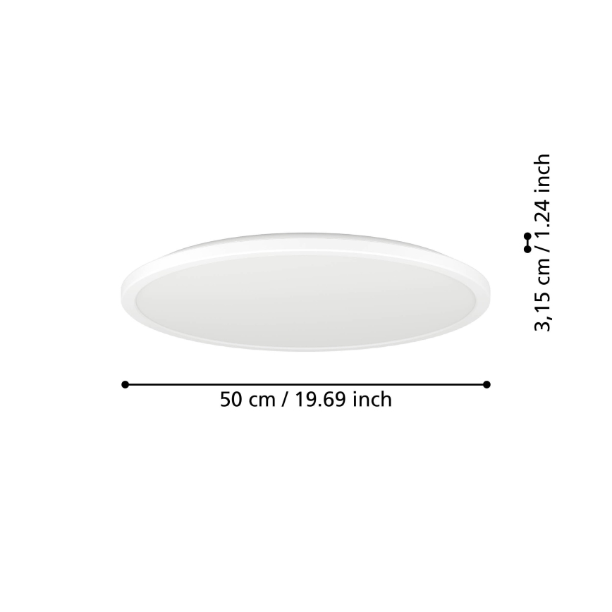 Eglo - LED RGBW Prigušiva plafonjera za kupatilo LED/16,8W/230V 2700-6500K pr. 50 cm IP44 bela ZigBee
