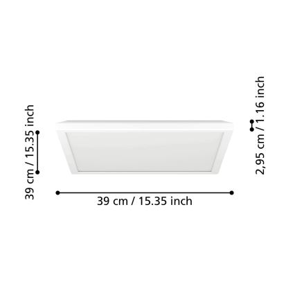 Eglo - LED RGBW Prigušiva plafonjera za kupatilo LED/17,6W/230V 2700-6500K 39x39 cm IP44 bela ZigBee