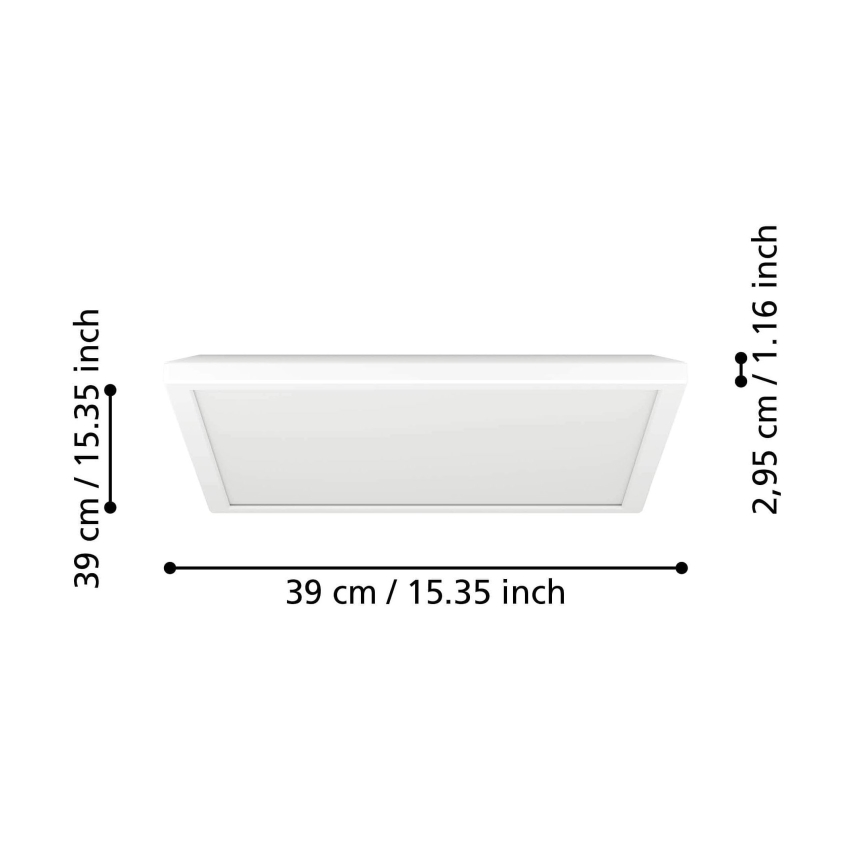 Eglo - LED RGBW Prigušiva plafonjera za kupatilo LED/17,6W/230V 2700-6500K 39x39 cm IP44 bela ZigBee