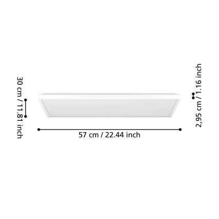 Eglo - LED RGBW Prigušiva plafonjera za kupatilo LED/17,2W/230V 2700-6500K 30x57cm IP44 bela ZigBee