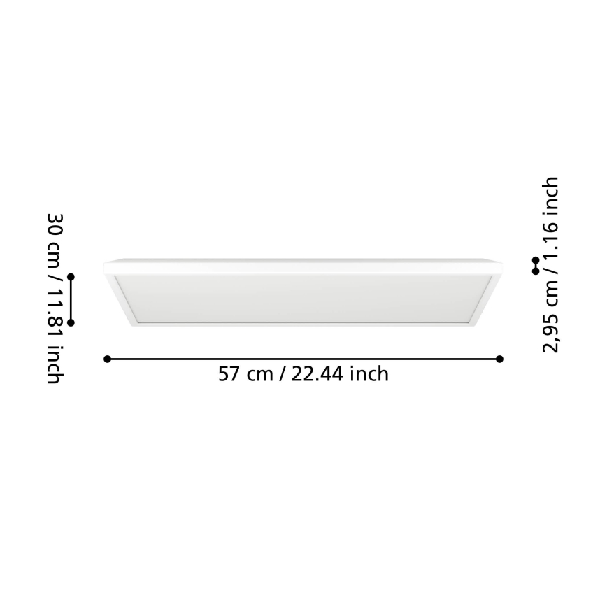 Eglo - LED RGBW Prigušiva plafonjera za kupatilo LED/17,2W/230V 2700-6500K 30x57cm IP44 bela ZigBee