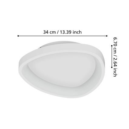 Eglo - LED prigušiva plafonsko svetlo LED/12W/230V 2700-6500K belo + daljinski upravljač