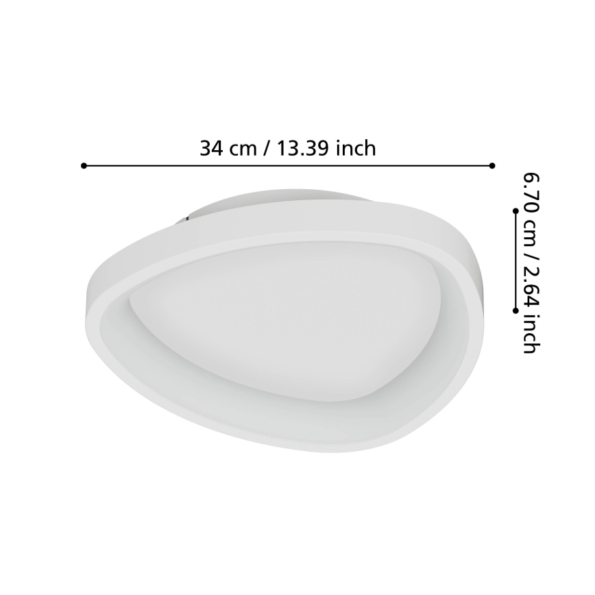 Eglo - LED prigušiva plafonsko svetlo LED/12W/230V 2700-6500K belo + daljinski upravljač