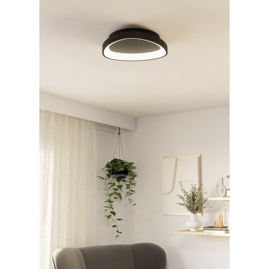 Eglo - LED prigušiva plafonska lampa LED/12W/230V 2700-6500K crna + daljinski upravljač