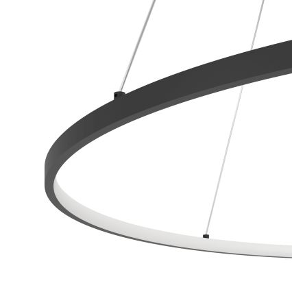 Eglo - LED Prigušivi luster na sajli LED/40W/230V 2700-6500K crno + Daljinski upravljač