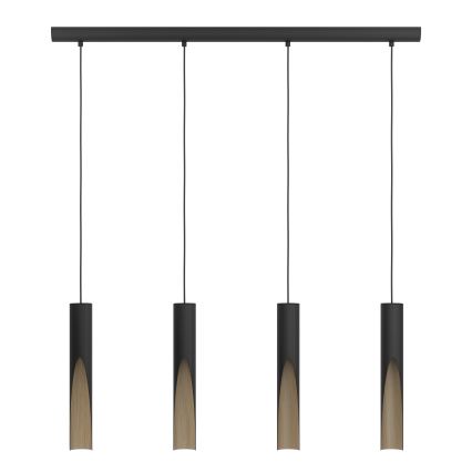 Eglo - LED luster na sajli 4xGU10/4,5W/230V 3000K crno/braon