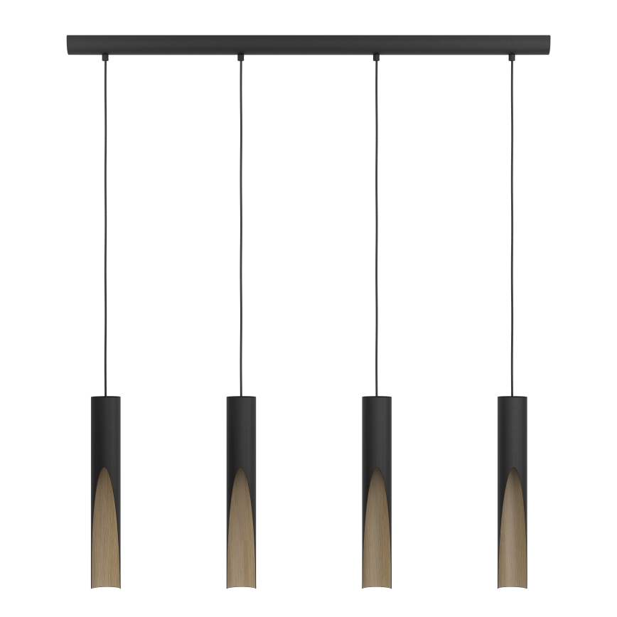 Eglo - LED luster na sajli 4xGU10/4,5W/230V 3000K crno/braon