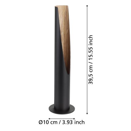 Eglo - LED Stona lampa 1xGU10/4,5W/230V 3000K crno/braon