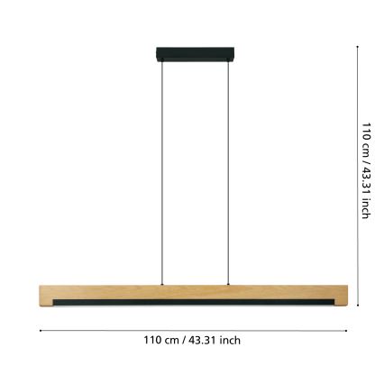 Eglo - LED Prigušivi luster na sajli LED/25,5W/230V 3000K crno/bež