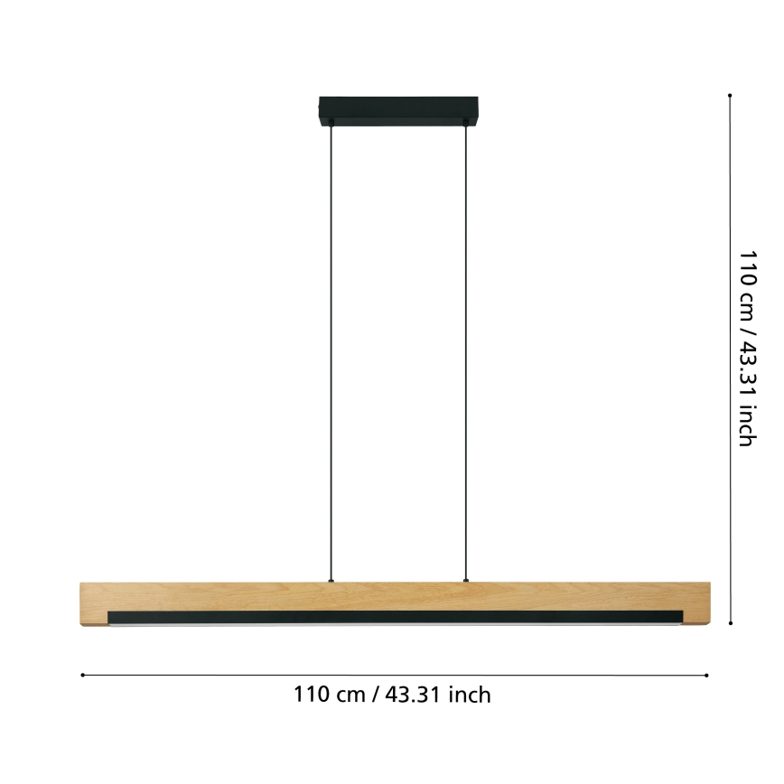 Eglo - LED Prigušivi luster na sajli LED/25,5W/230V 3000K crno/bež