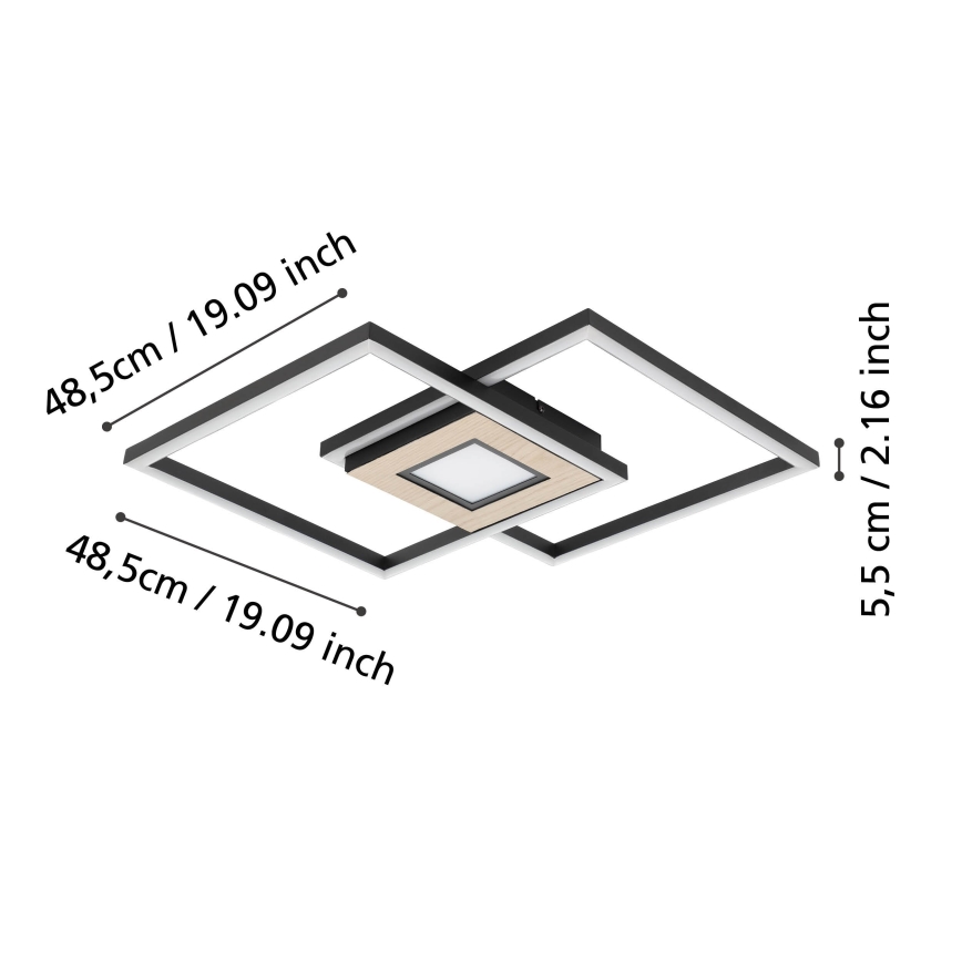 Eglo - LED Prigušiva plafonjera 2xLED/17W/230V +1xLED/4,2W 2700-6500K + Daljinski upravljač