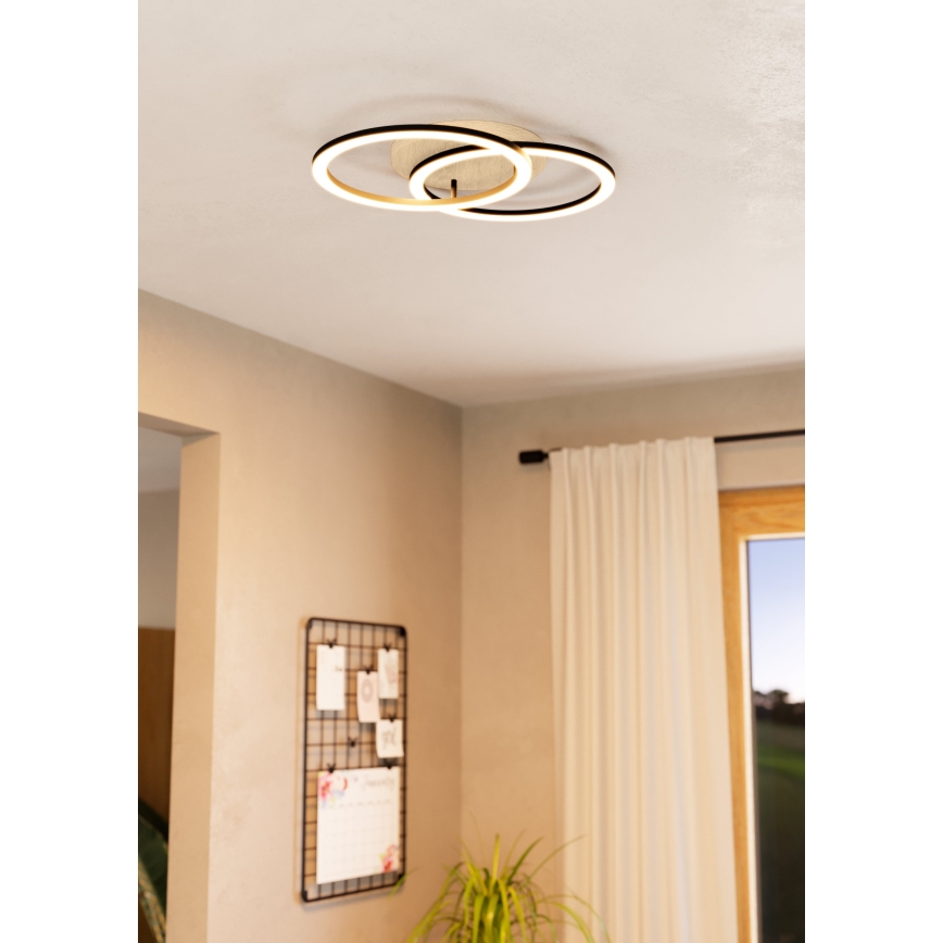 Eglo - LED Prigušiva plafonjera 2xLED/16W/230V 2700-6500K bež/crno ZigBee