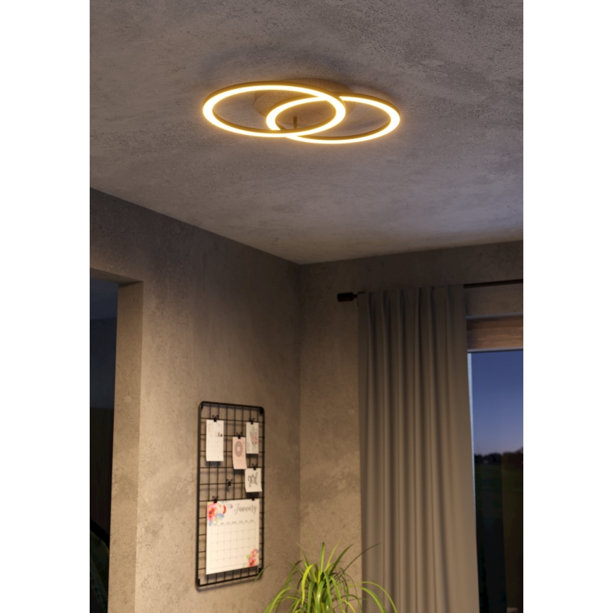 Eglo - LED Prigušiva plafonjera 2xLED/16W/230V 2700-6500K bež/crno ZigBee