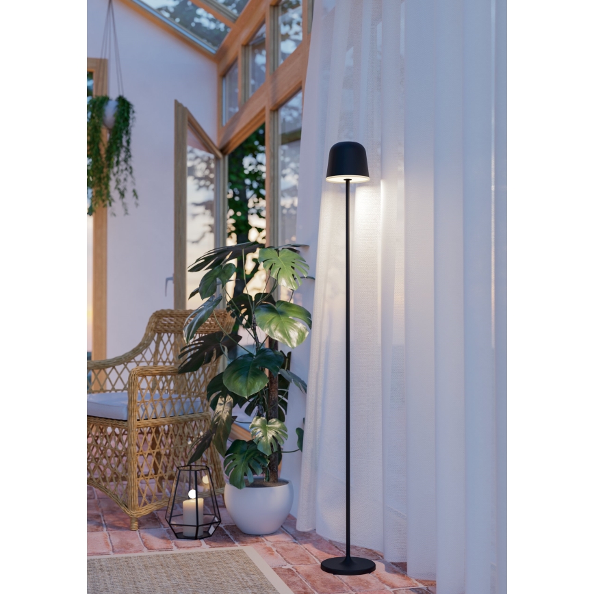 Eglo - LED Prigušiva vanjska punjiva stojeća lampa LED/4,3W/5V 2400/3000/4000K IP54 crno