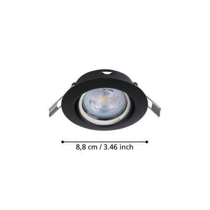 Eglo - Set 3x LED Ugradbena lampa 1xGU10/4W/230V crno