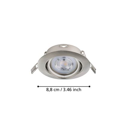 Eglo - Set 3x LED Ugradbena lampa 1xGU10/4W/230V mat krom