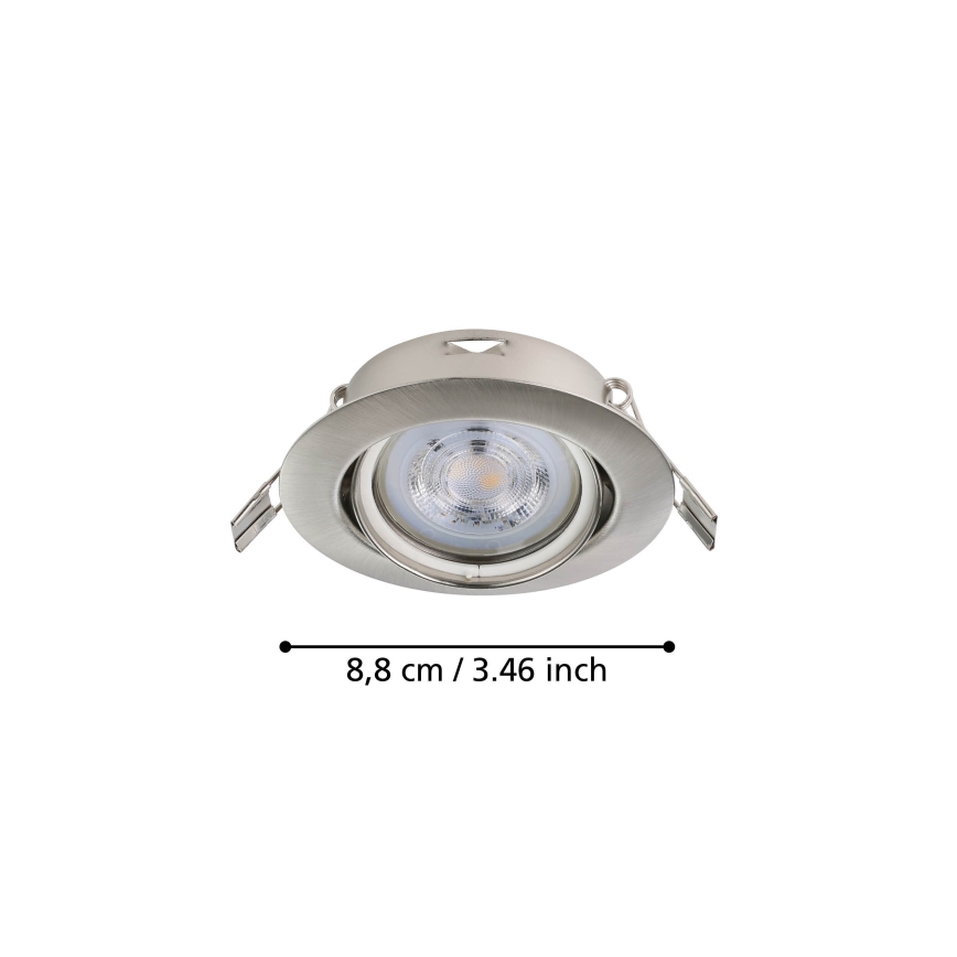 Eglo - Set 3x LED Ugradbena lampa 1xGU10/4W/230V mat krom