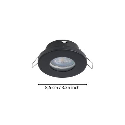Eglo - Set 3xLED ugradbena lampa za kupatilo 1xGU10/4W/230V IP44 crno