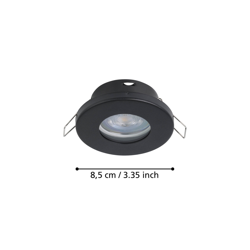 Eglo - Set 3xLED ugradbena lampa za kupatilo 1xGU10/4W/230V IP44 crno