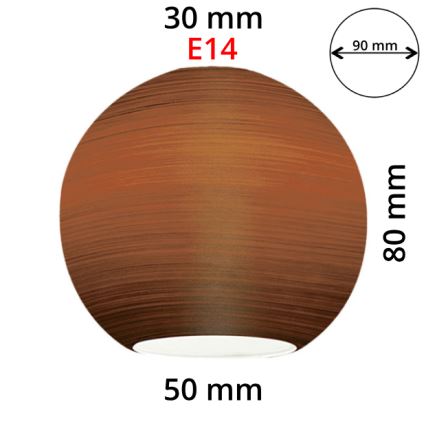 EGLO 90251 - Zamensko staklo za luster, stonu lampu, plafonjeru i reflektorsku lampu MY CHOICE E14 pr. 9 cm smeđe brisano