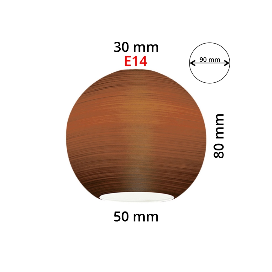 EGLO 90251 - Zamensko staklo za luster, stonu lampu, plafonjeru i reflektorsku lampu MY CHOICE E14 pr. 9 cm smeđe brisano