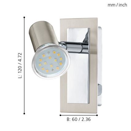 EGLO - Zidna reflektorska lampa 1xGU10//3W/230V