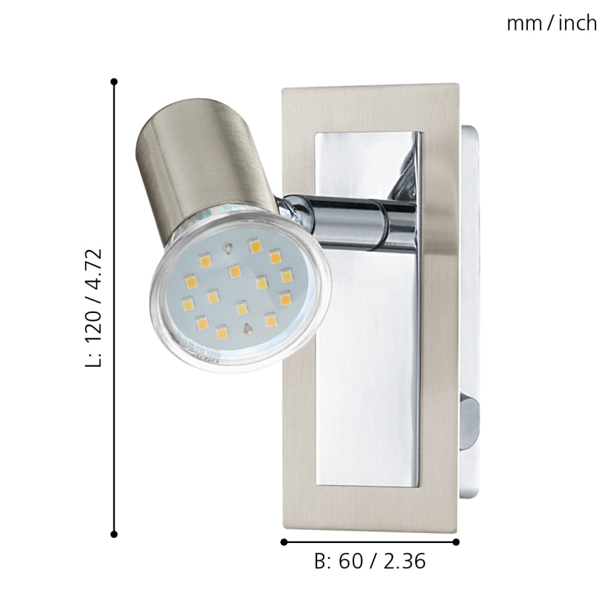 EGLO - Zidna reflektorska lampa 1xGU10//3W/230V