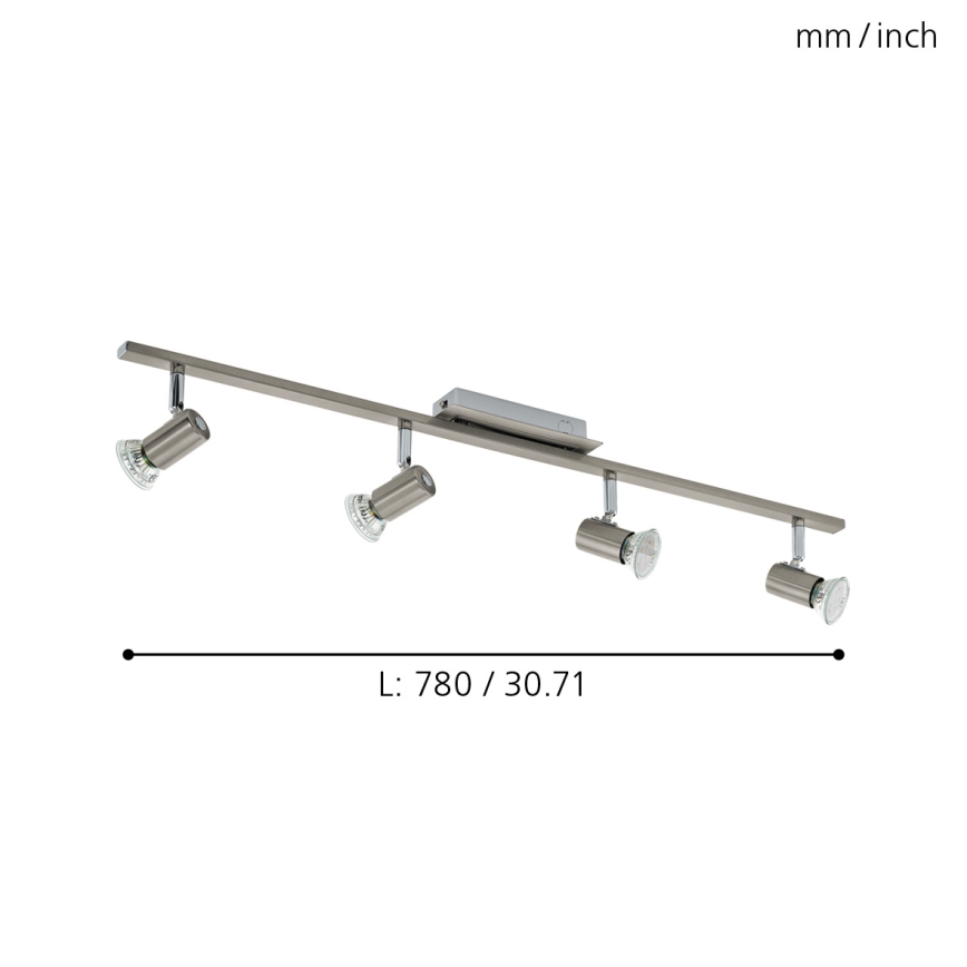 EGLO 90917 - Plafonjera ROTTELO 4xGU10/LED/3W